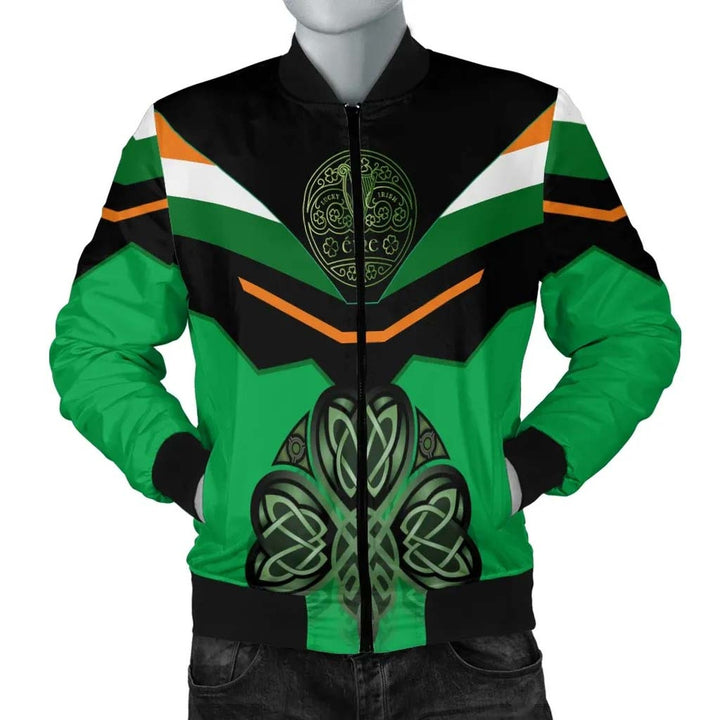 Celtic All O Print Bomber Jacket - Irish Shamrock With Celtic Patterns
