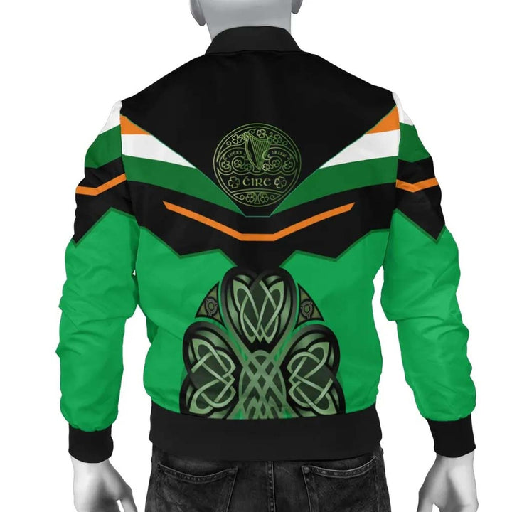 Celtic All O Print Bomber Jacket - Irish Shamrock With Celtic Patterns