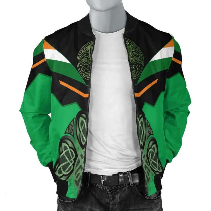 Celtic All O Print Bomber Jacket - Irish Shamrock With Celtic Patterns