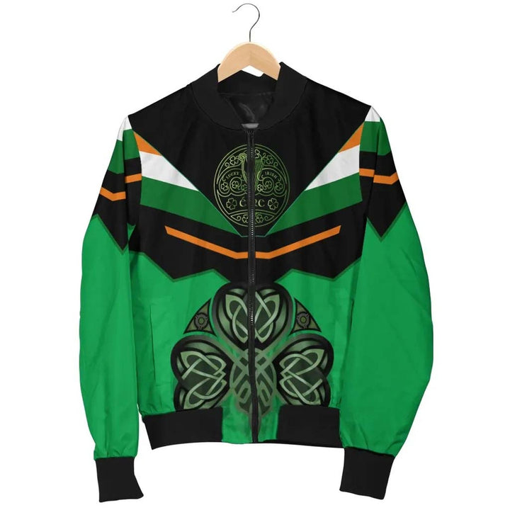 Celtic All O Print Bomber Jacket - Irish Shamrock With Celtic Patterns