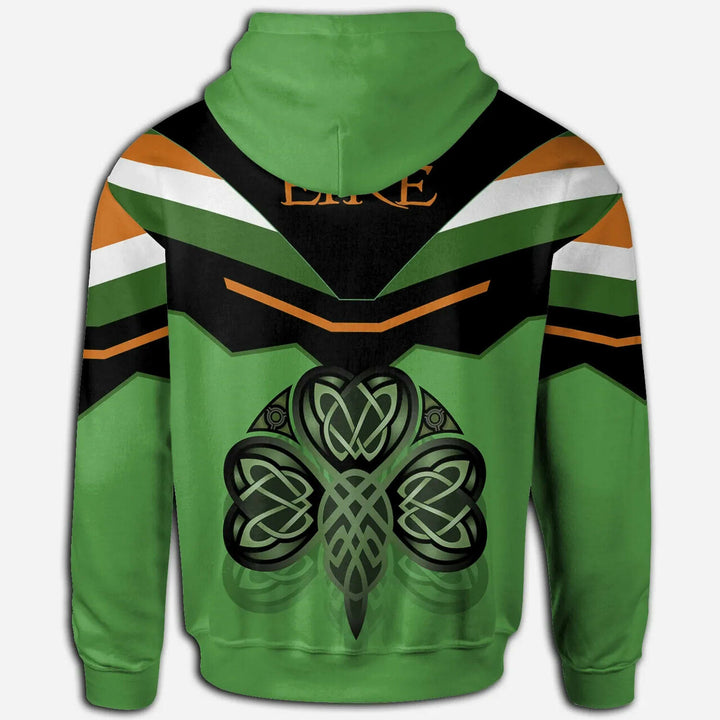 Celtic Print Hoodie - Irish Shamrock With Celtic Patterns