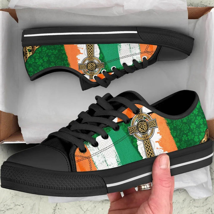 Celtic All O Print Low Top Shoe - Irish Shamrock With Celtic Cross