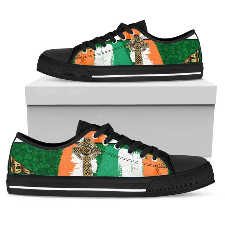 Celtic All O Print Low Top Shoe - Irish Shamrock With Celtic Cross
