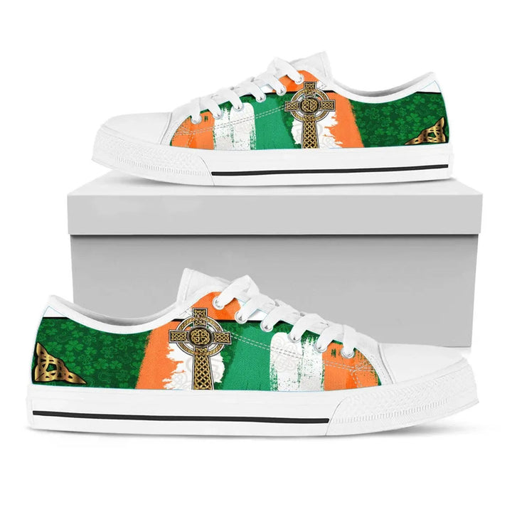 Celtic All O Print Low Top Shoe - Irish Shamrock With Celtic Cross