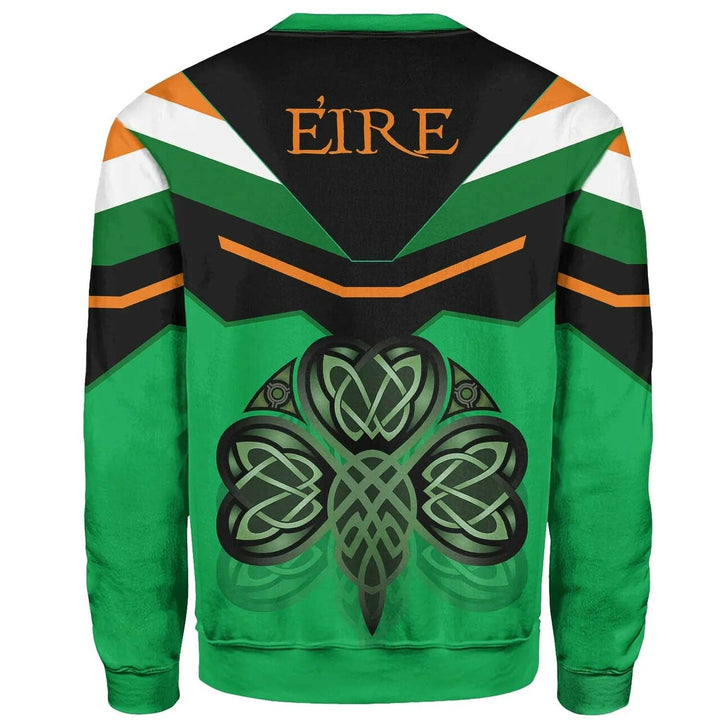 Celtic All Over Print Sweatshirt - Irish Shamrock With Celtic Patterns