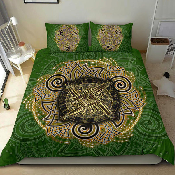 Celtic Bedding Set - Celtic Irish St Brigid's Cross - Triple Spiral