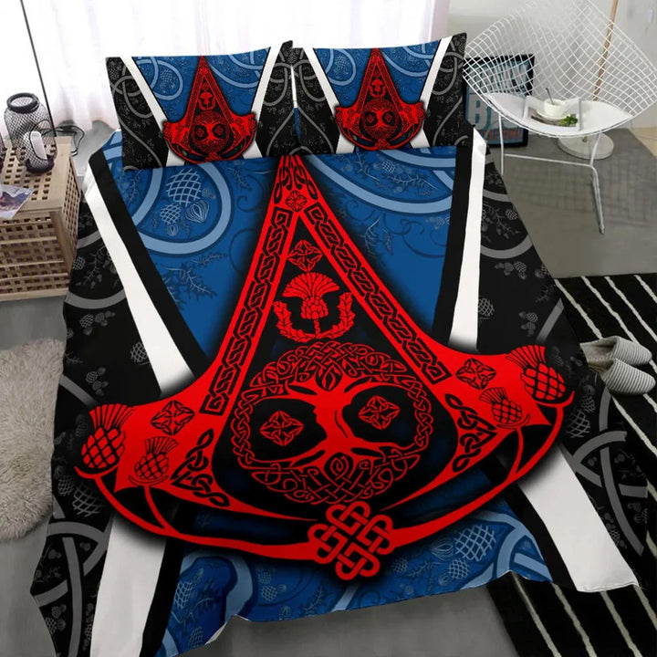 Celtic Bedding Set - Celtic Scotland Thistle with Tree Of Life and Knot Ornaments