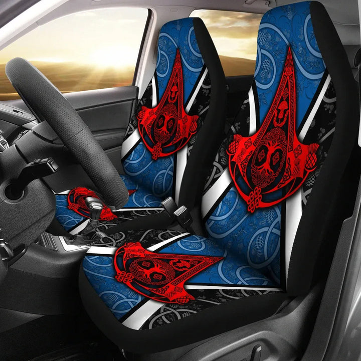 Celtic Car Seat Covers Celtic Scotland Thistle with Tree Of Life and Knot Ornaments