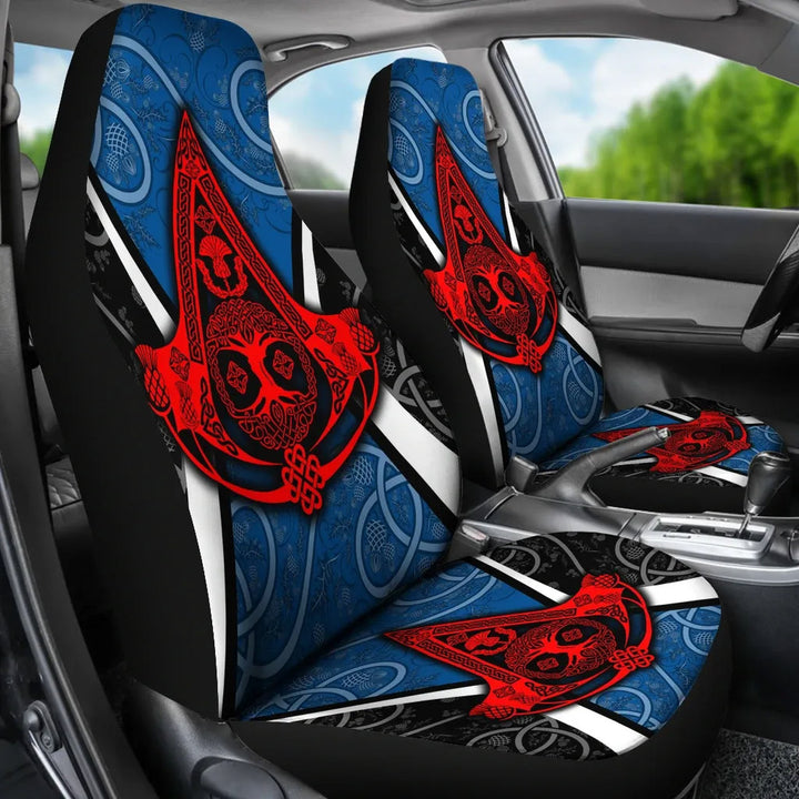 Celtic Car Seat Covers Celtic Scotland Thistle with Tree Of Life and Knot Ornaments
