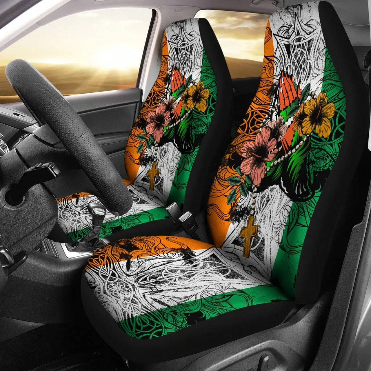 Celtic Car Seat Covers Ireland Flag and Celtic Patterns Celticprime