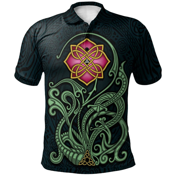 Celtic Flower Polo Shirt Wild Irish Rose