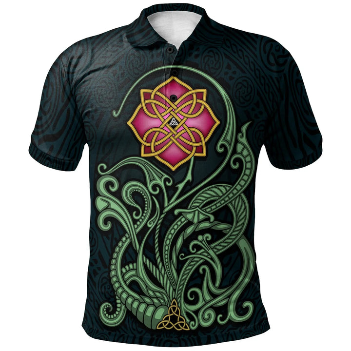 Celtic Flower Polo Shirt Wild Irish Rose