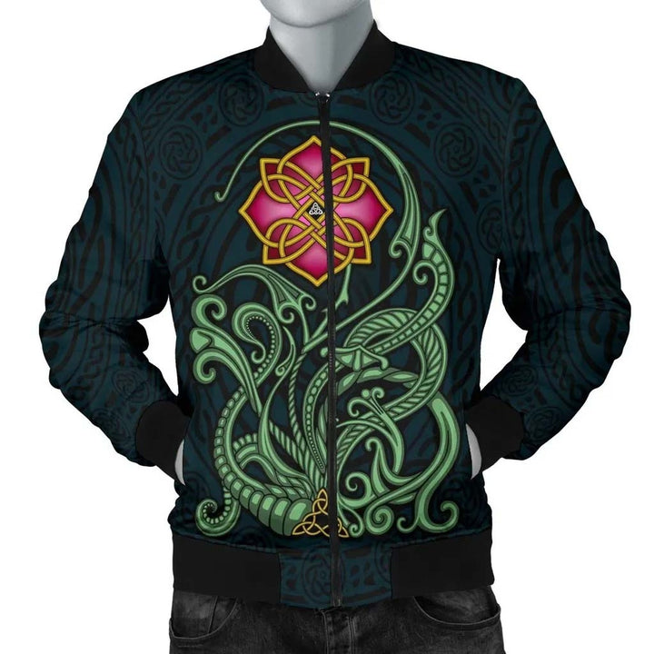 Celtic Flower Unisex Bomber Jacket - Wild Irish Rose