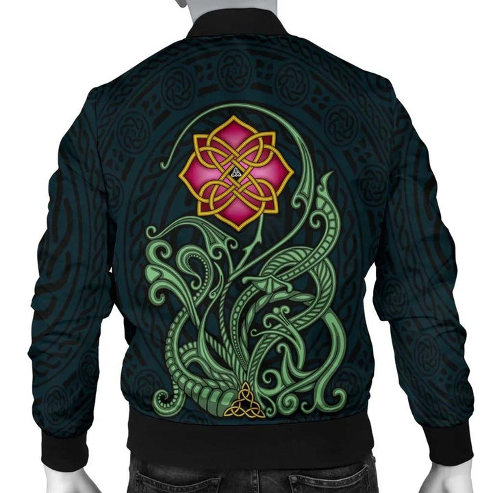 Celtic Flower Unisex Bomber Jacket - Wild Irish Rose