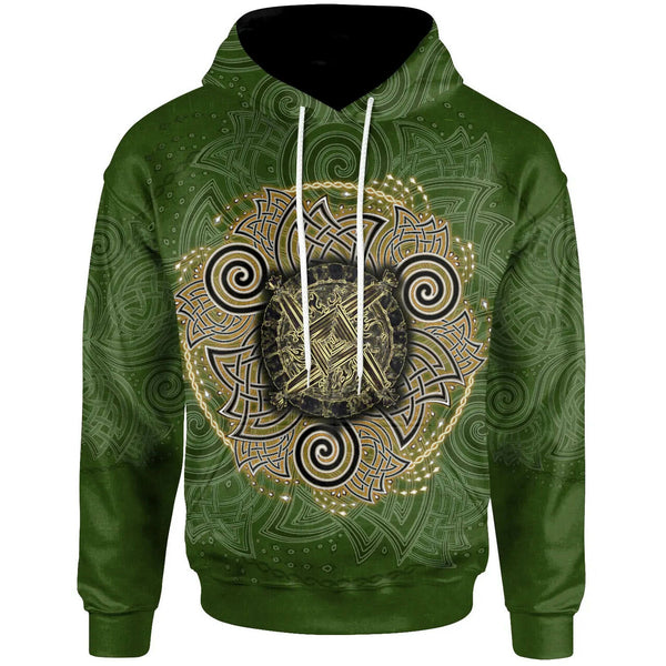 Celtic Hoodie - Celtic Irish St Brigid's Cross - Triple Spiral