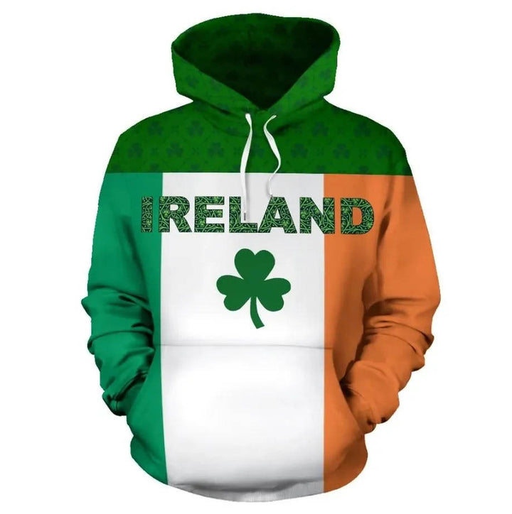 Celtic Hoodie - Irish Harp with Ireland Shamrock