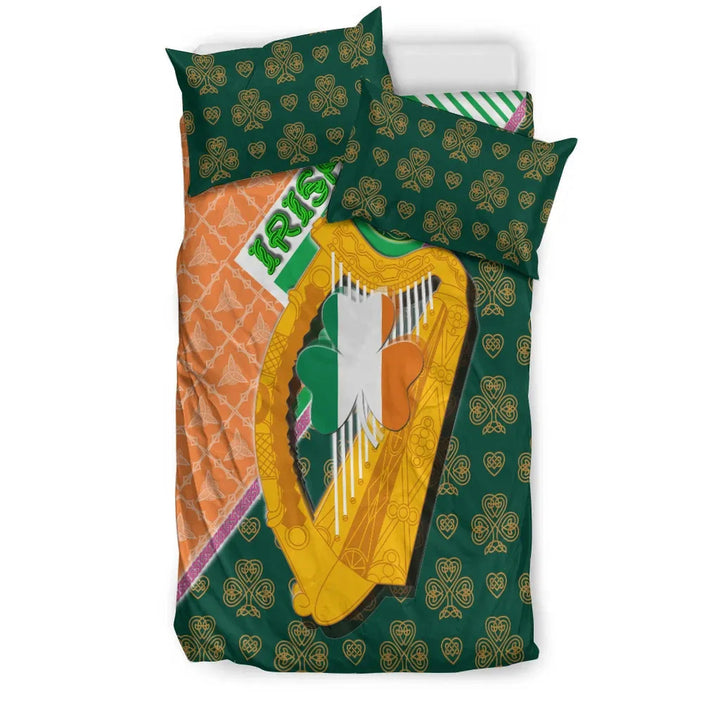 Celtic Ireland Bedding Set - Irish Shamrock with Traditional Harp