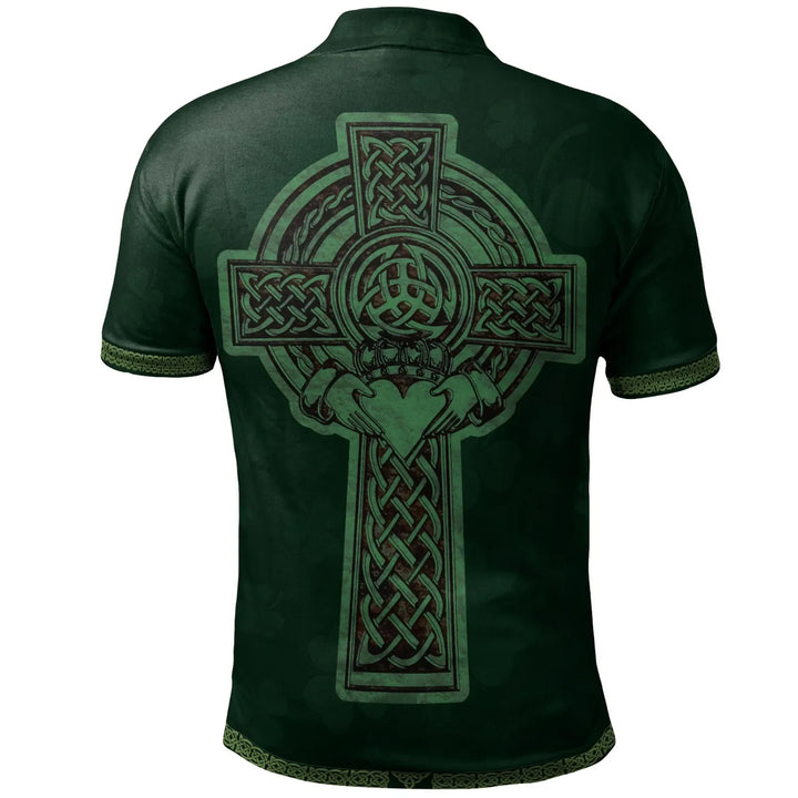 Celtic Ireland Polo shirt Irish Cross with Celtic Knot and Claddagh Ring