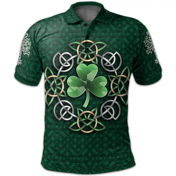 Celtic Ireland Polo shirt Irish Shamrock with Celtic Knot