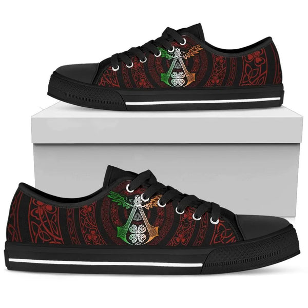 Celtic Low Top Shoe - Irish Celtic Symbols and Ornaments Black