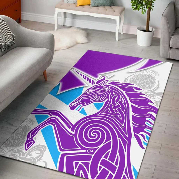 Celtic Scotland Area Rug Scotland Unicorn and Thistle Pattern