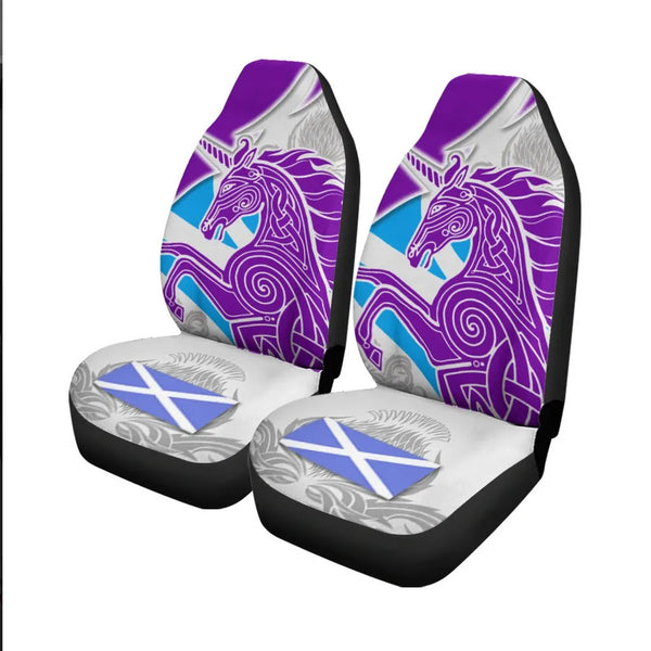 Celtic Scotland Car Seat Cover Scotland Unicorn and Thistle Pattern