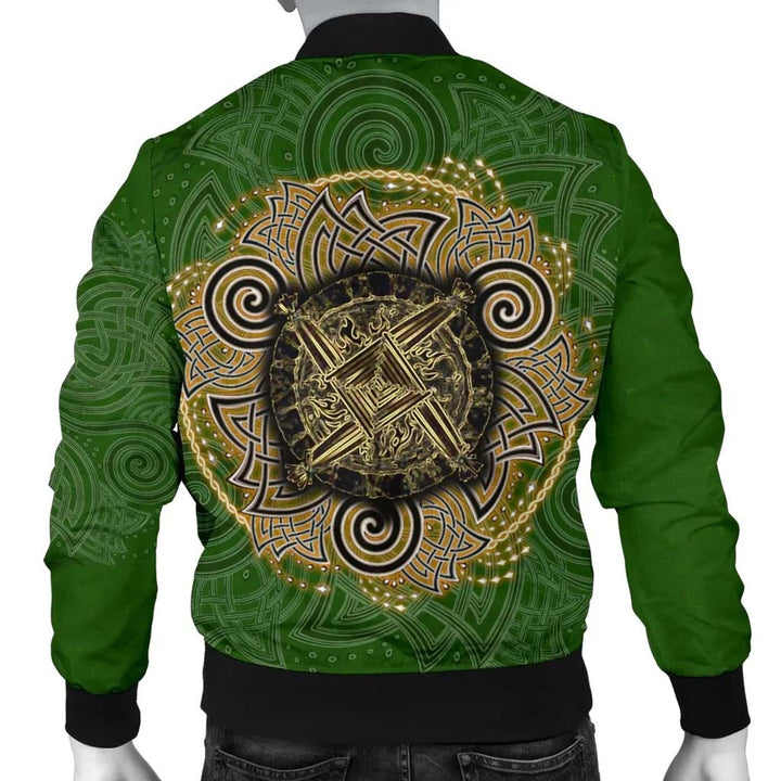 Celtic Unisex Bomber Jacket - Celtic Irish St Brigid's Cross - Triple Spiral