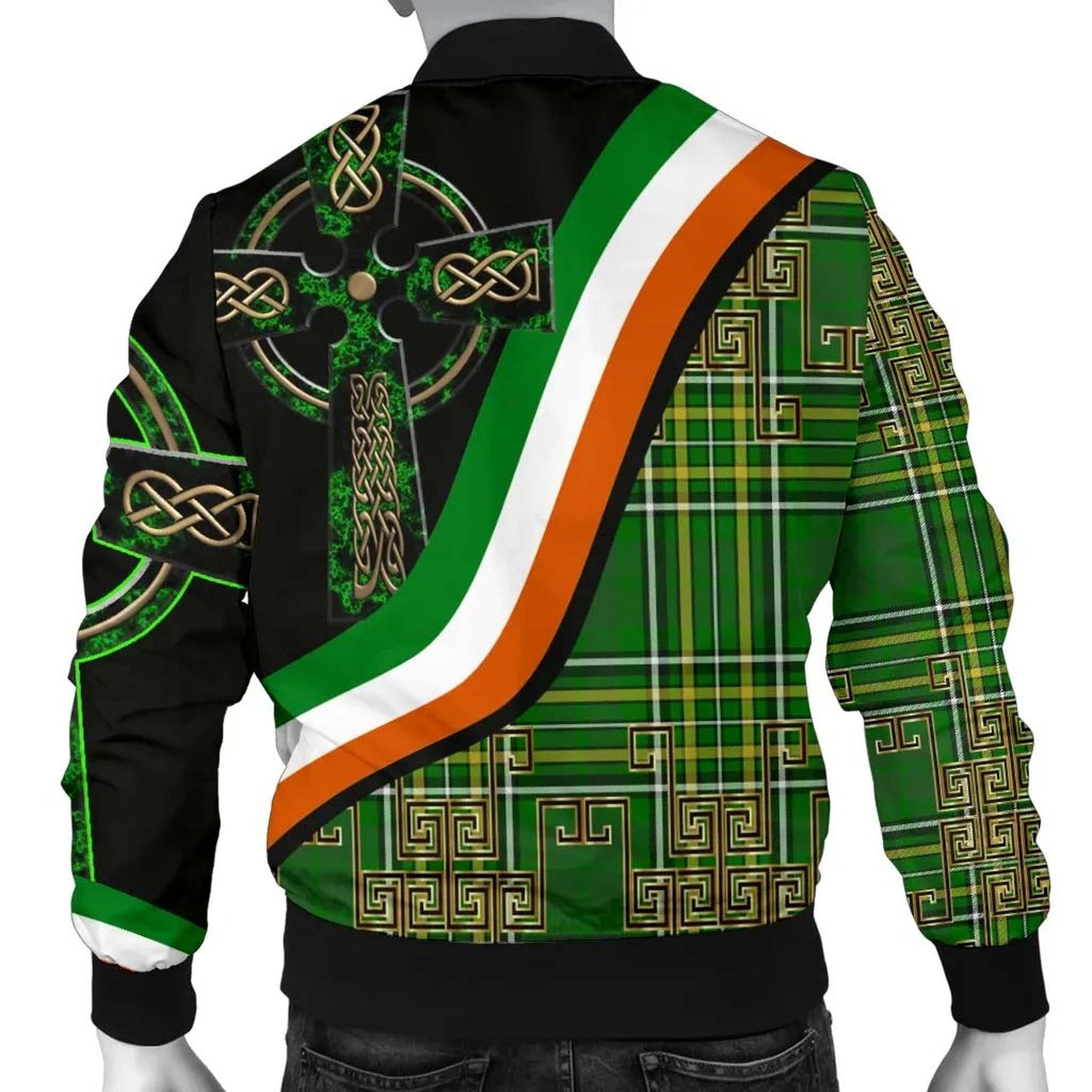 Celtic Unisex Bomber Jacket, Ireland Kilt & Celtic Cross | Celticprime ...