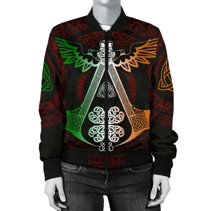 Celtic Unisex Bomber Jacket - Irish Celtic Symbols and OrnaUnisexts