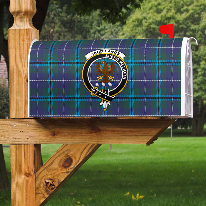 Sandilands Clan Badge Classic Tartan Mailbox Cover