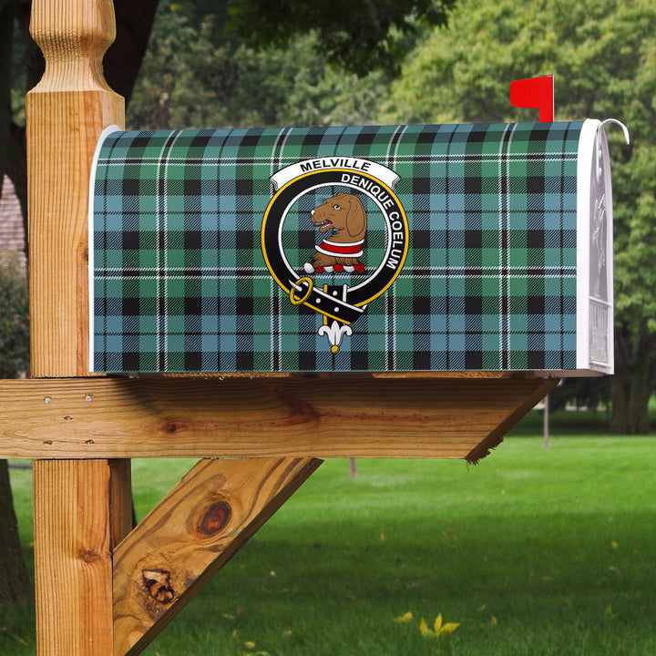 Melville Clan Badge Classic Tartan Mailbox Cover