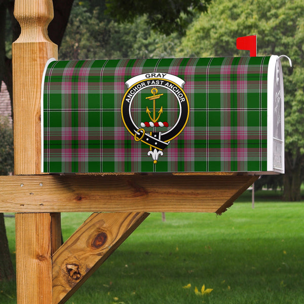 Gray Hunting Clan Badge Classic Tartan Mailbox Cover