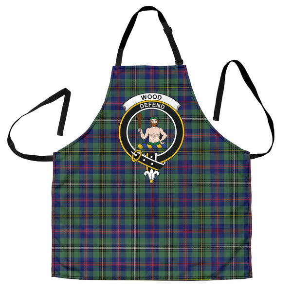 Wood Modern Tartan Clan Crest Apron