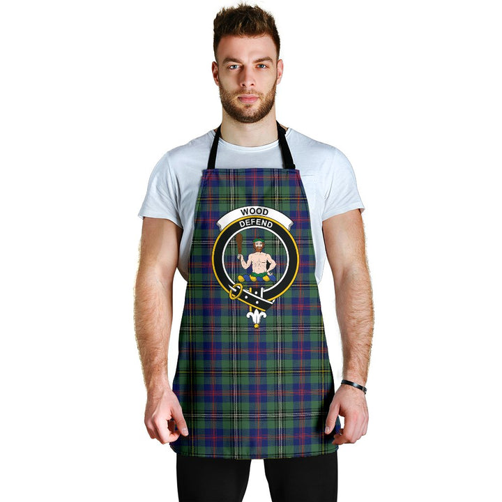 Wood Modern Tartan Clan Crest Apron