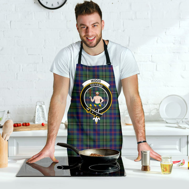 Wood Modern Tartan Clan Crest Apron