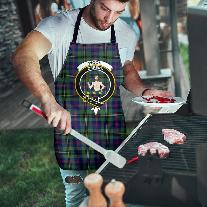 Wood Modern Tartan Clan Crest Apron