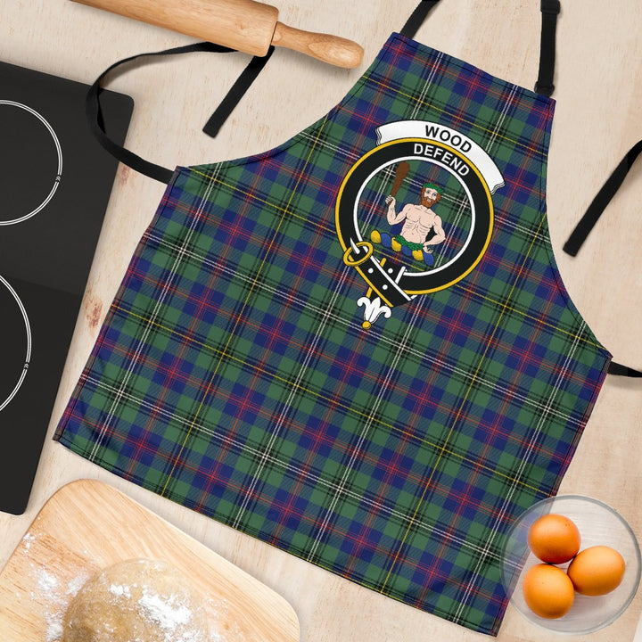 Wood Modern Tartan Clan Crest Apron