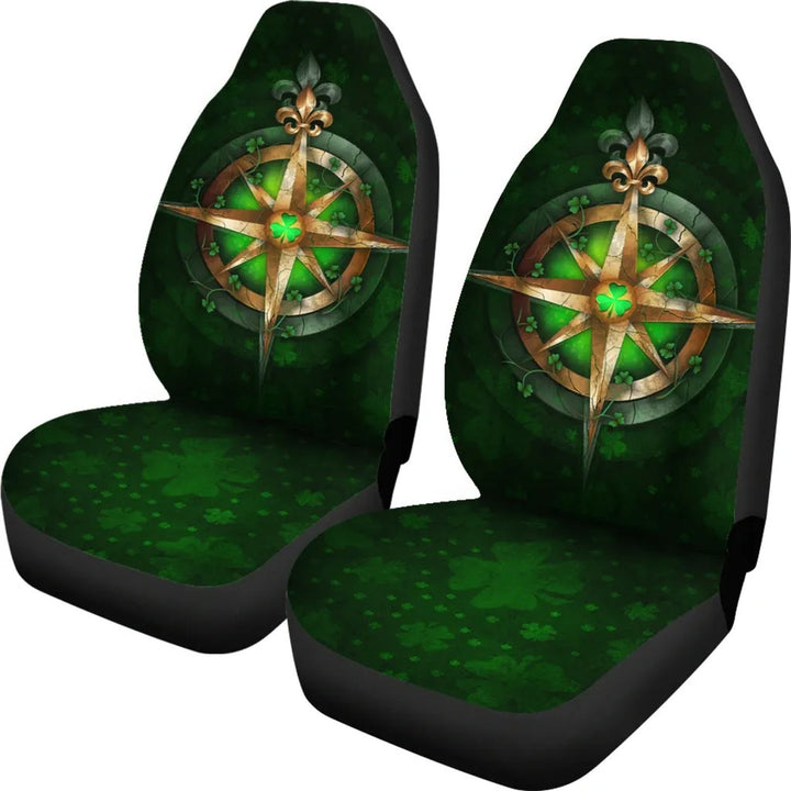 Ireland Car Seat Covers Celtic Irish Compass and Shamrock