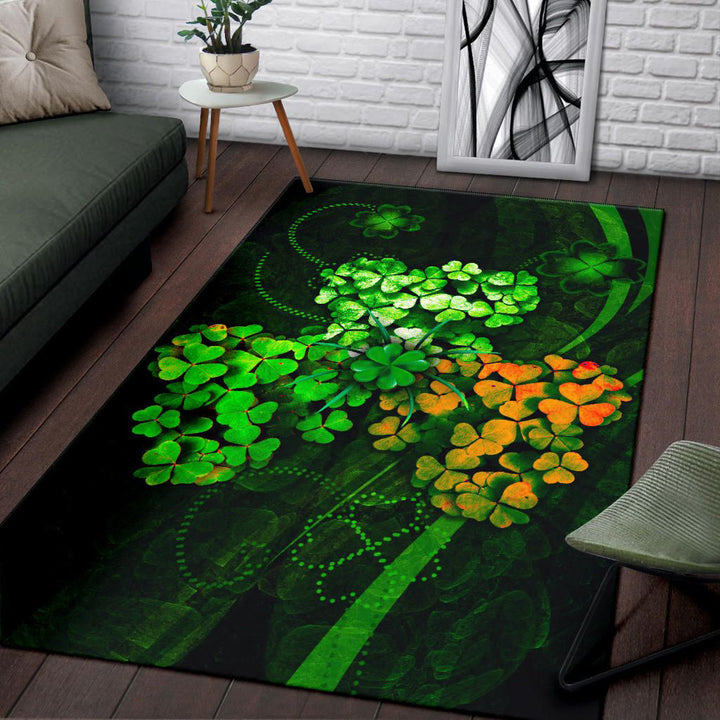 Ireland Celtic Area Rug Irish 3D Shamrock