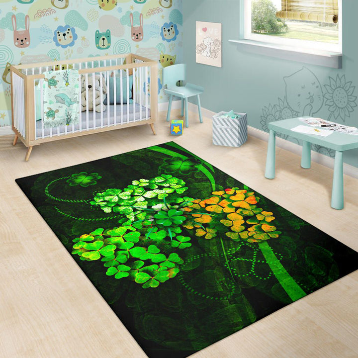 Ireland Celtic Area Rug Irish 3D Shamrock