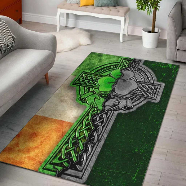 Ireland Celtic Area Rug Irish Claddagh Cross