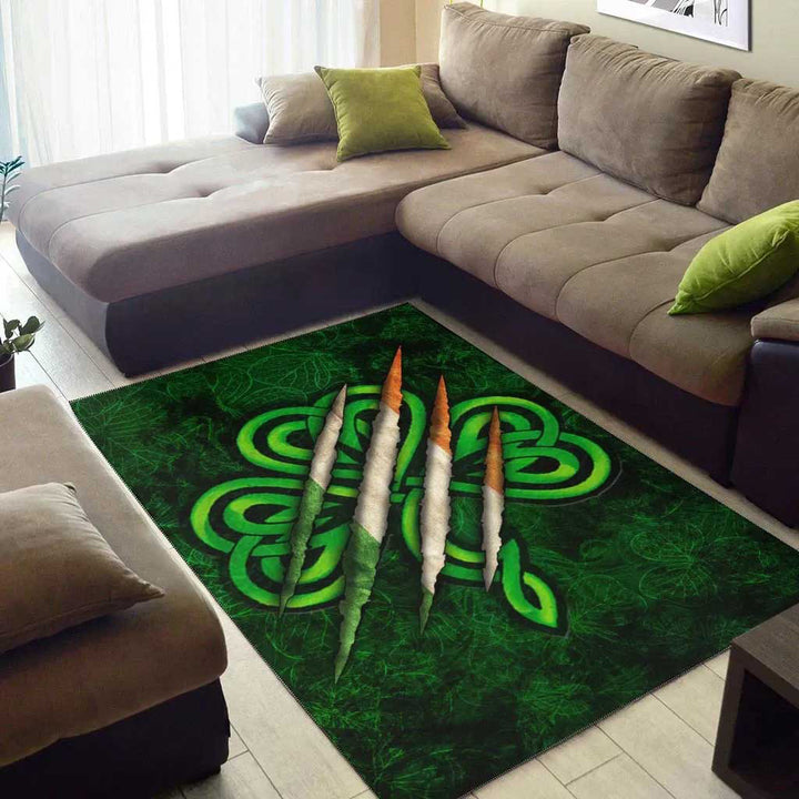 Ireland Celtic Area Rug Irish Shamrock Scratch