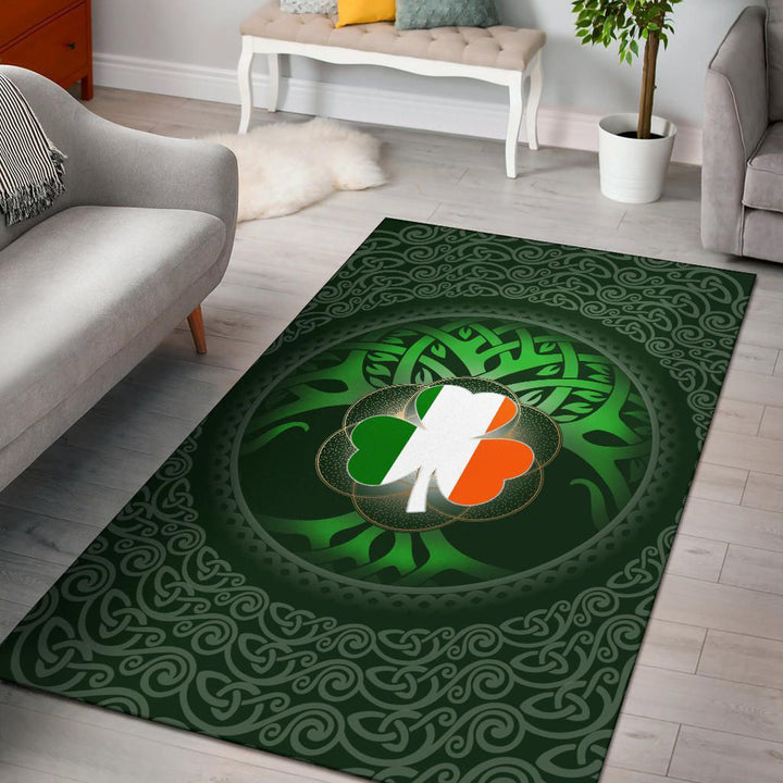 Ireland Celtic Area Rug Irish Shamrock and Tree of Life
