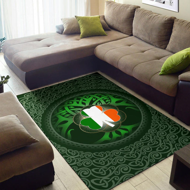 Ireland Celtic Area Rug Irish Shamrock and Tree of Life