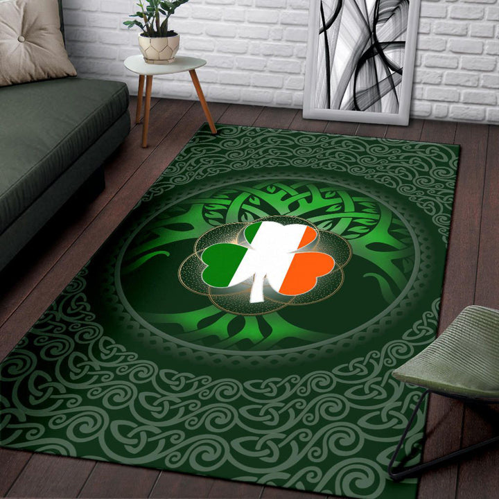 Ireland Celtic Area Rug Irish Shamrock and Tree of Life