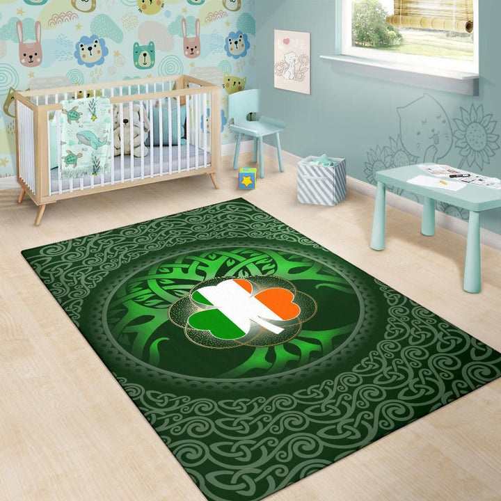 Ireland Celtic Area Rug Irish Shamrock and Tree of Life