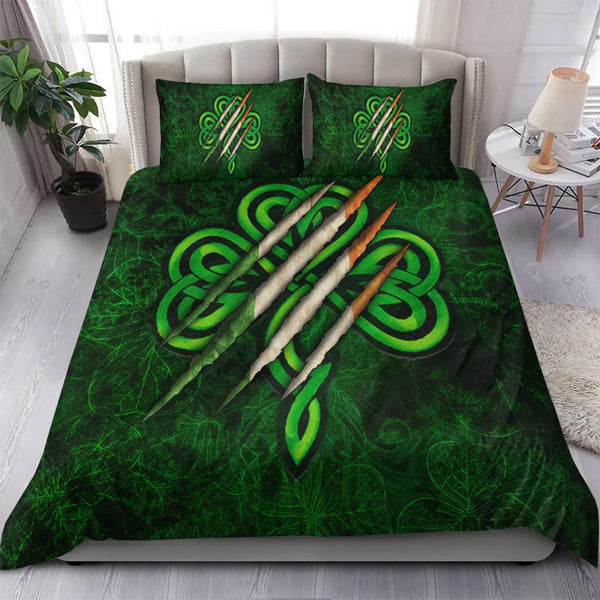 Ireland Celtic Bedding Set - Irish Shamrock Scratch Style