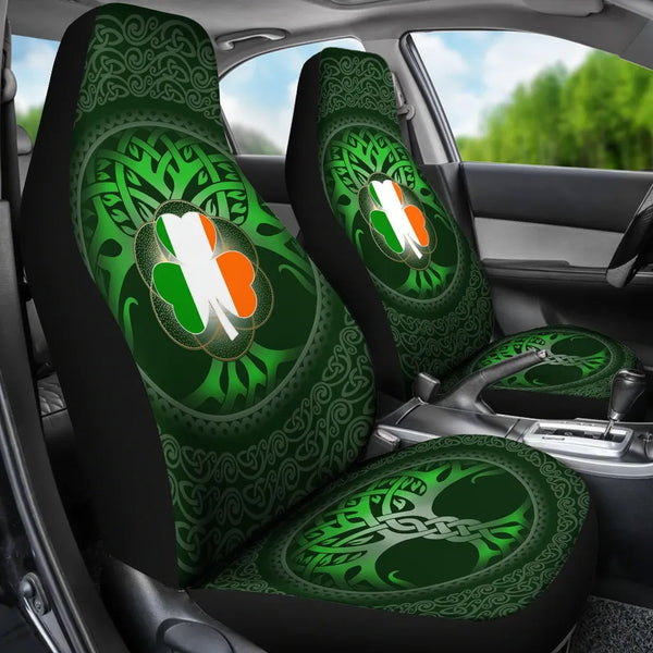 Ireland Celtic Car Seat Covers Irish Shamrock and Tree of Life
