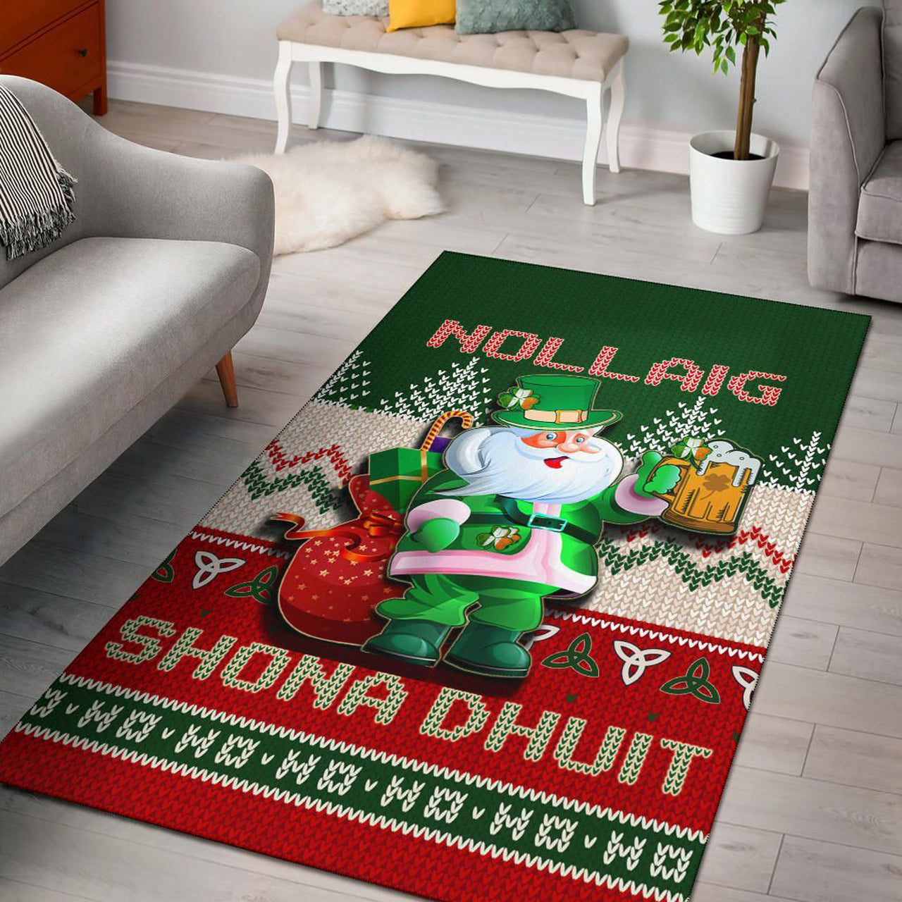 Irish Santa Ugly Christmas Area Rug | Celticprime.com – celticprime
