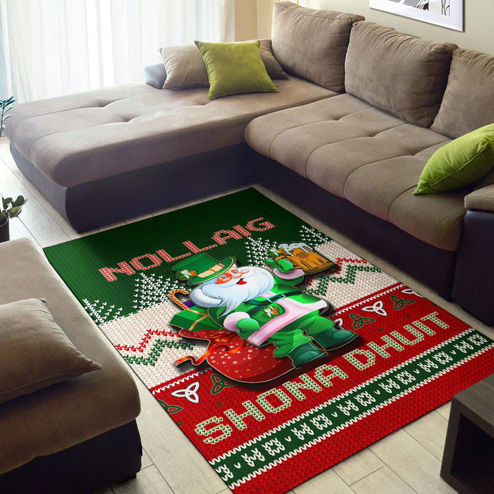 Irish Santa Ugly Christmas Area Rug